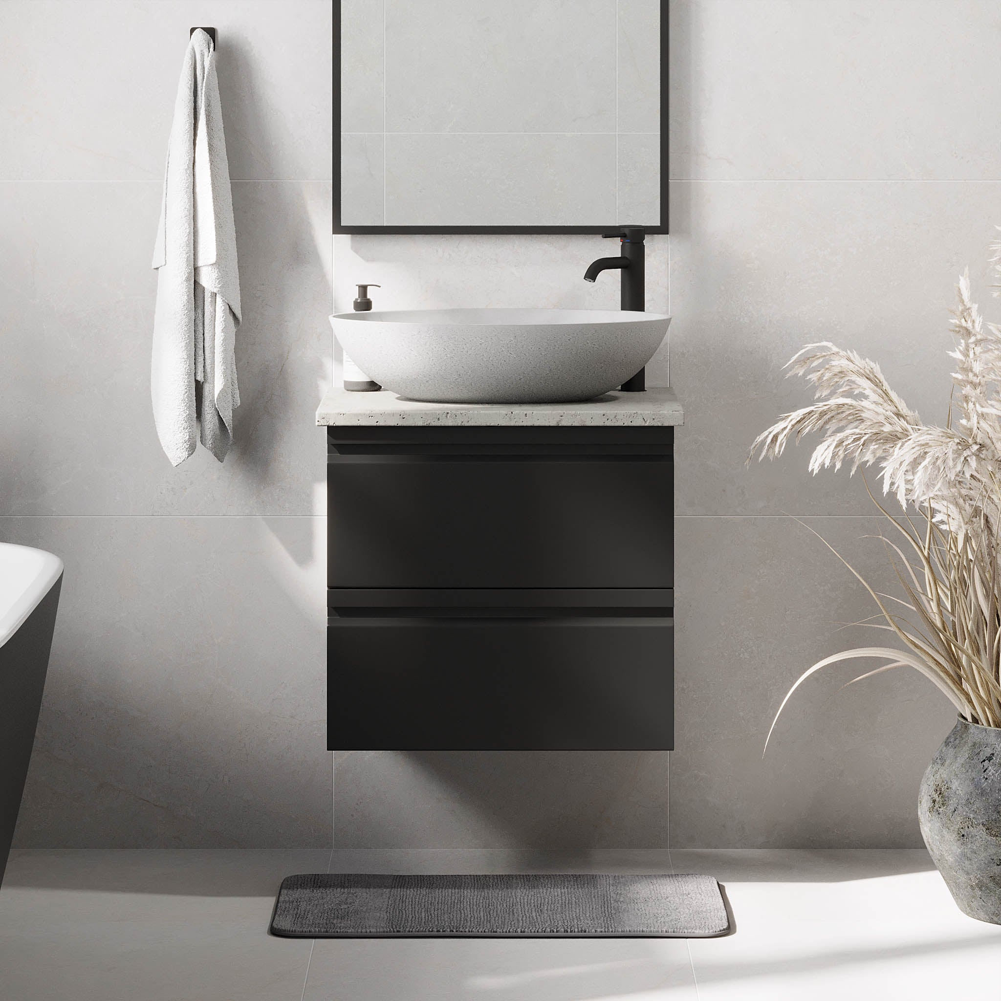 Odda Badrumsmöbler, Svart Matt