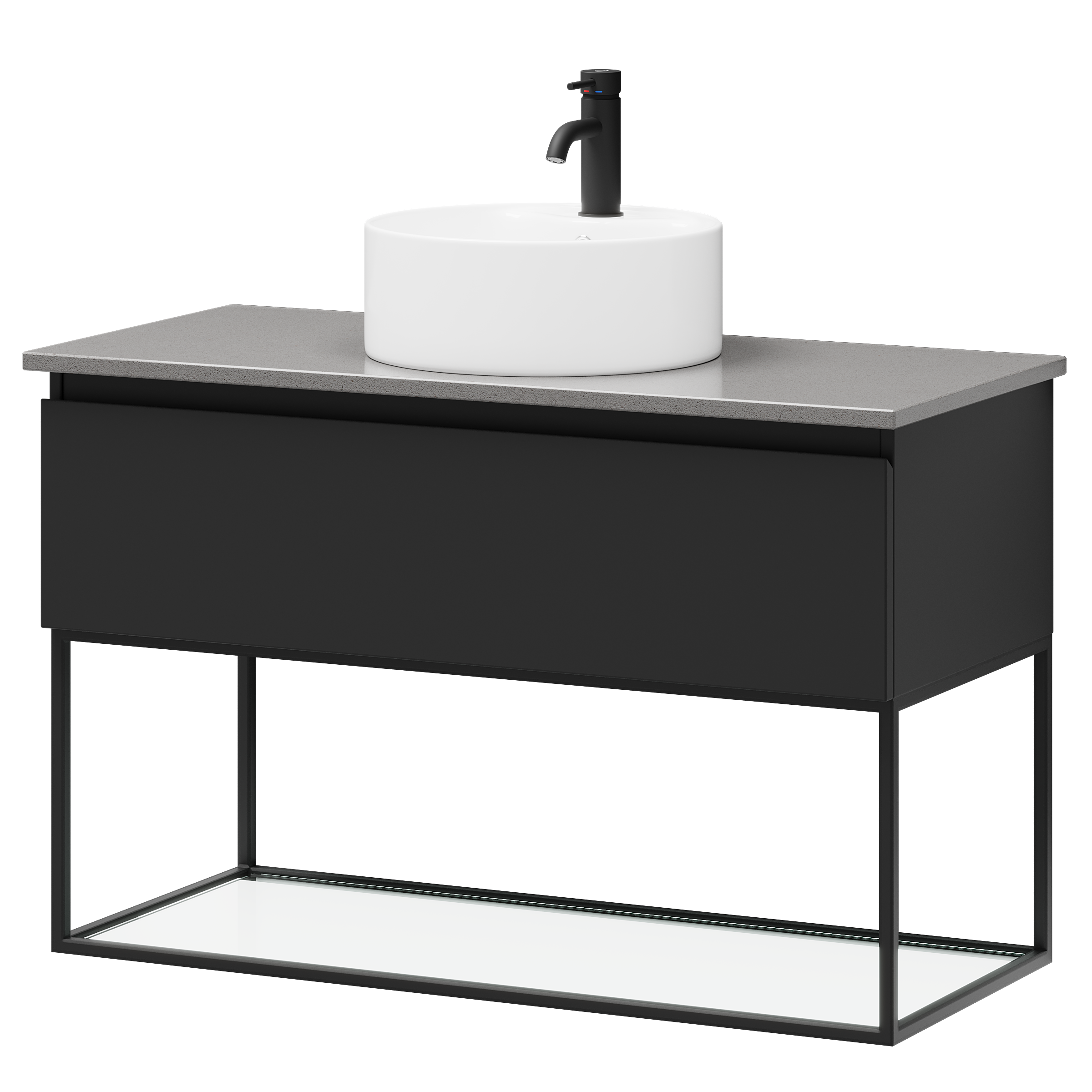 Stangvik Bathroom furniture, Matte Black