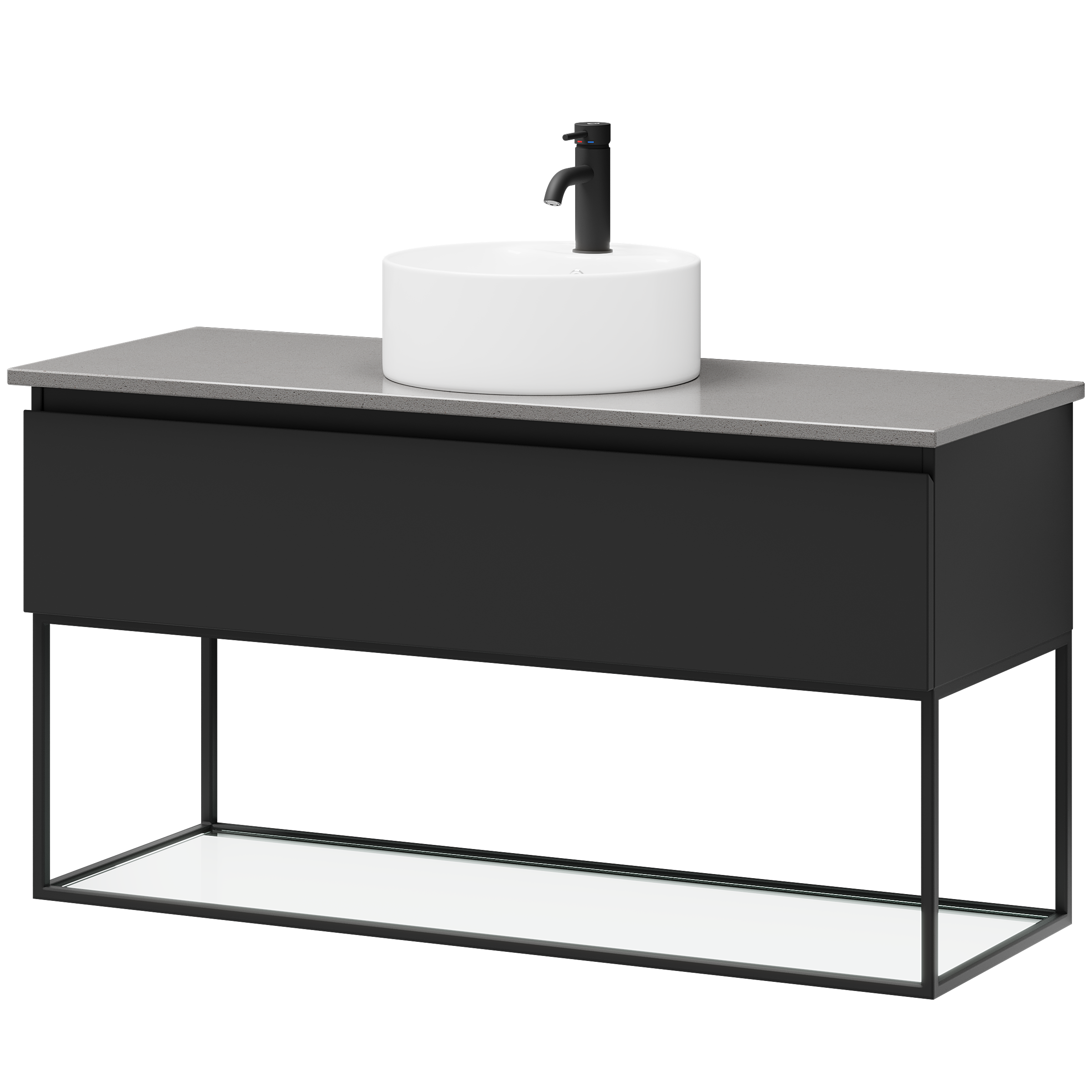 Stangvik Bathroom furniture, Matte Black