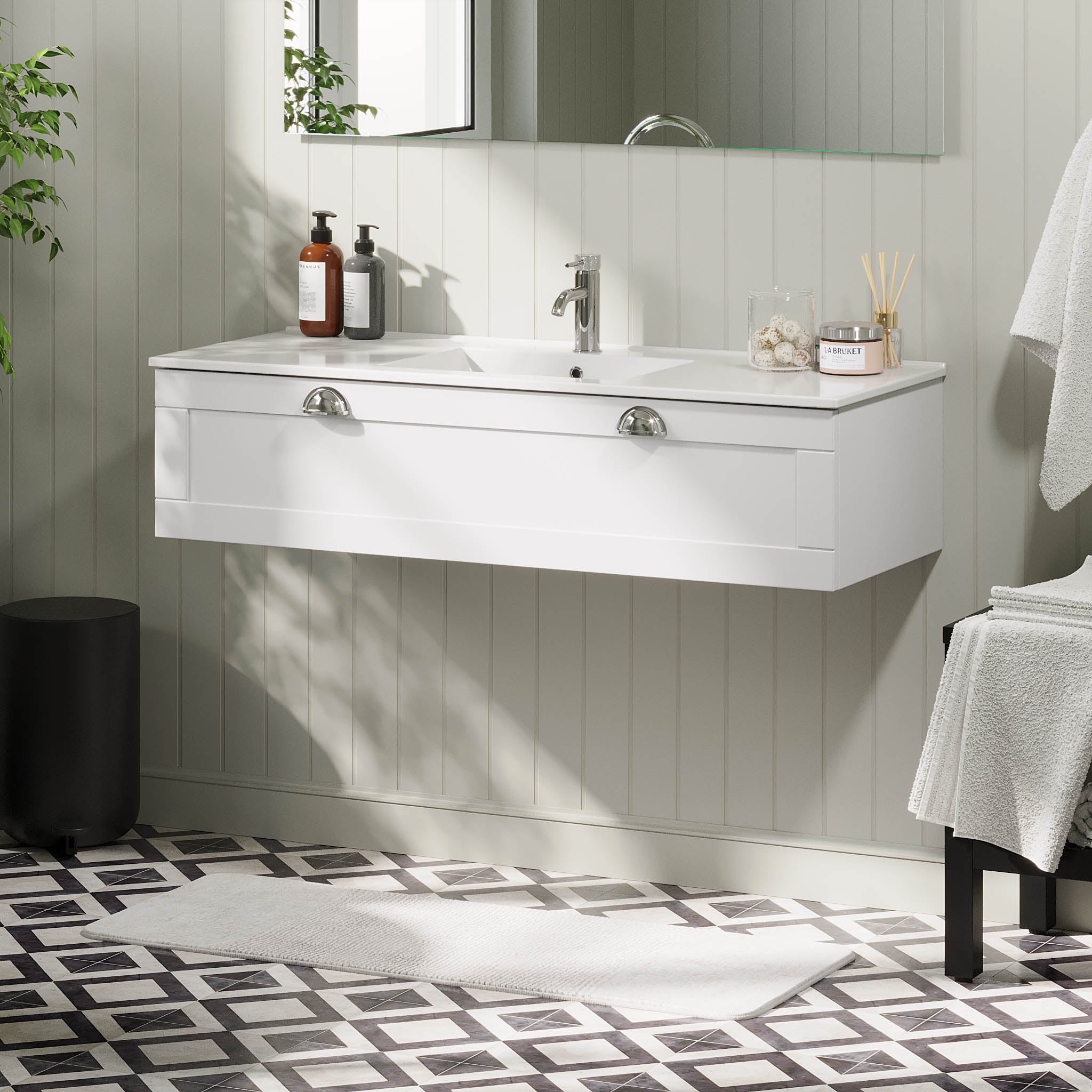 Fjällbacka Badeværelsesmøbel, mat hvid