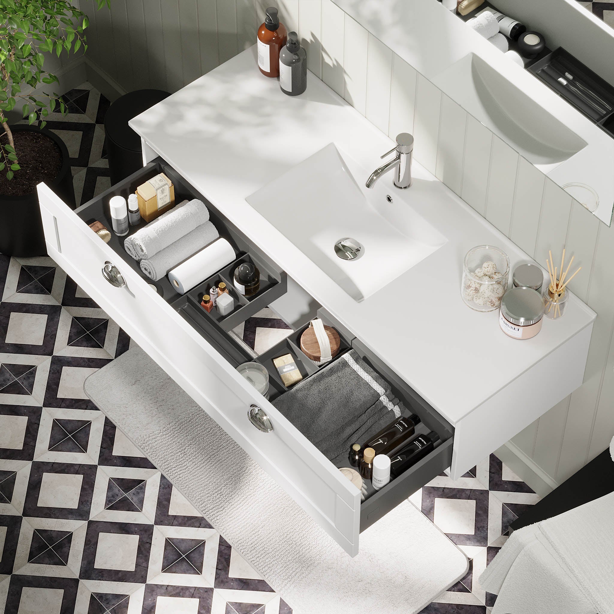 Fjällbacka Badrumsmöbel, Matt Vit