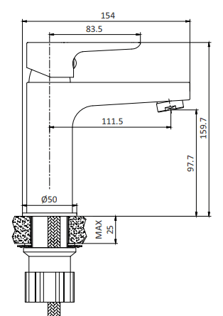 Næsby, Mixer - Wash Basin, Black Mat - 5 cm - MASTERSTORE - 8595677128659 - Mixer - Wash Basin - 28-005-04-02-04 - 8595677128659