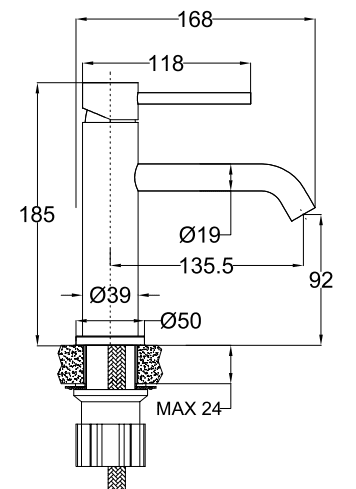 Søvang, Mixer - Wash Basin, Brass Shiny - 4 cm - MASTERSTORE - 8595677184136 - Mixer - Wash Basin - 28-018-01-64-02 - 8595677184136