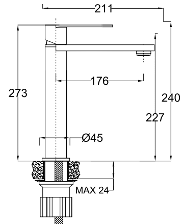 Tårnby, Mixer - Wash Basin, Stainless - 3,5 cm - MASTERSTORE - 8595677184525 - Mixer - Wash Basin - 28-027-02-71-02 - 8595677184525