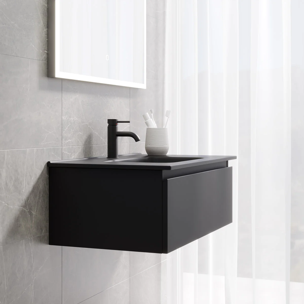 Selnes Compact Badrumsmöbler, mattsvart