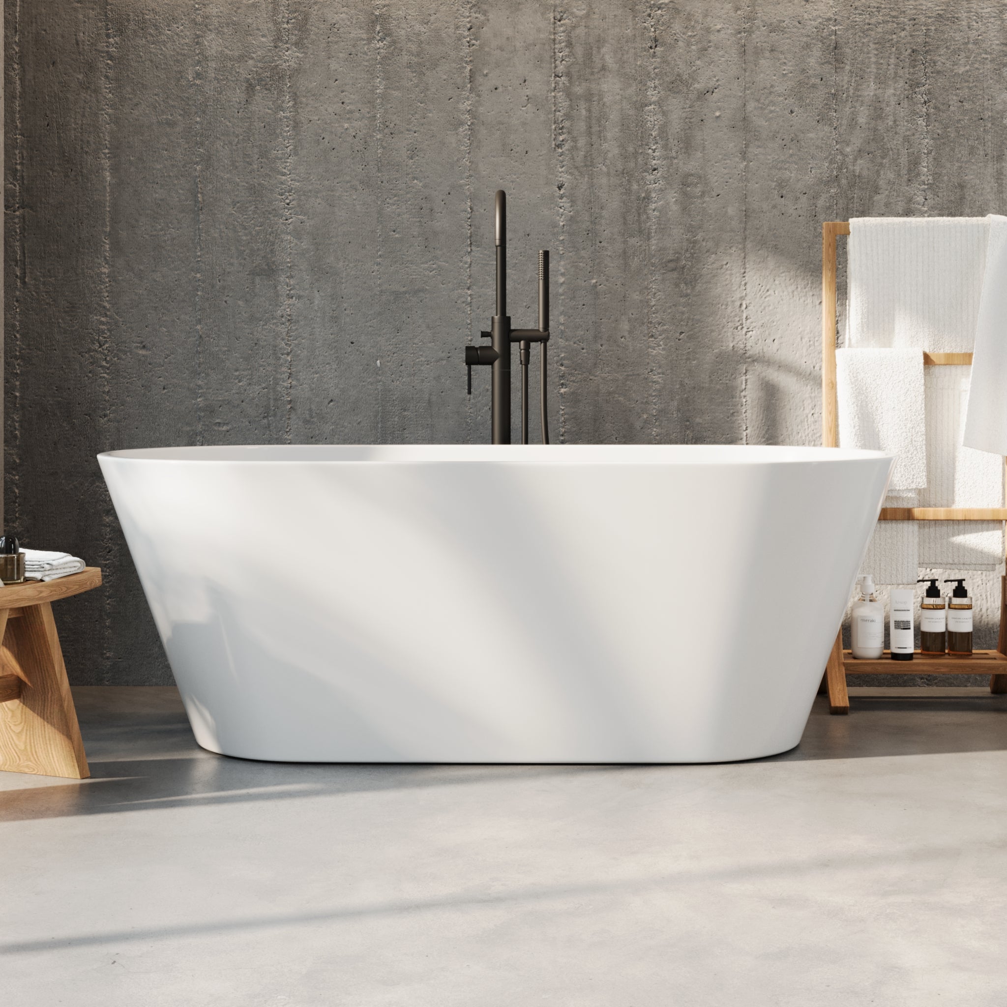 Edison fristående badkar 160 cm