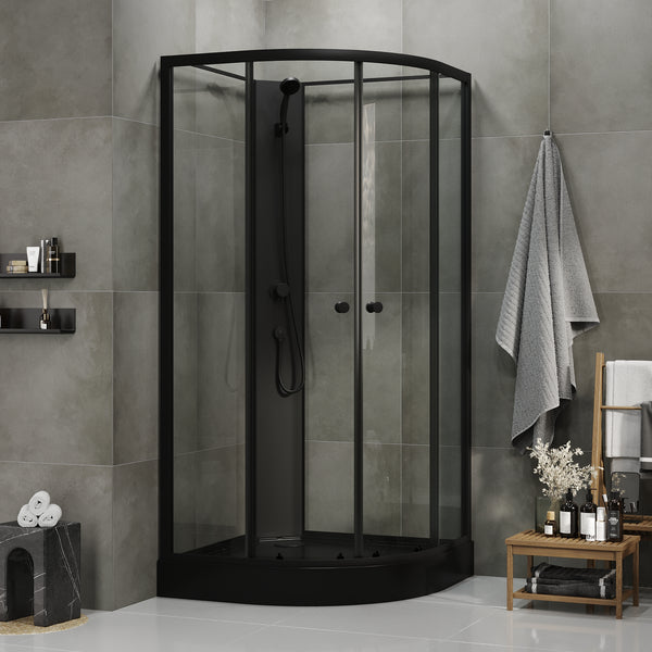 Austin duschkabin med svart profil