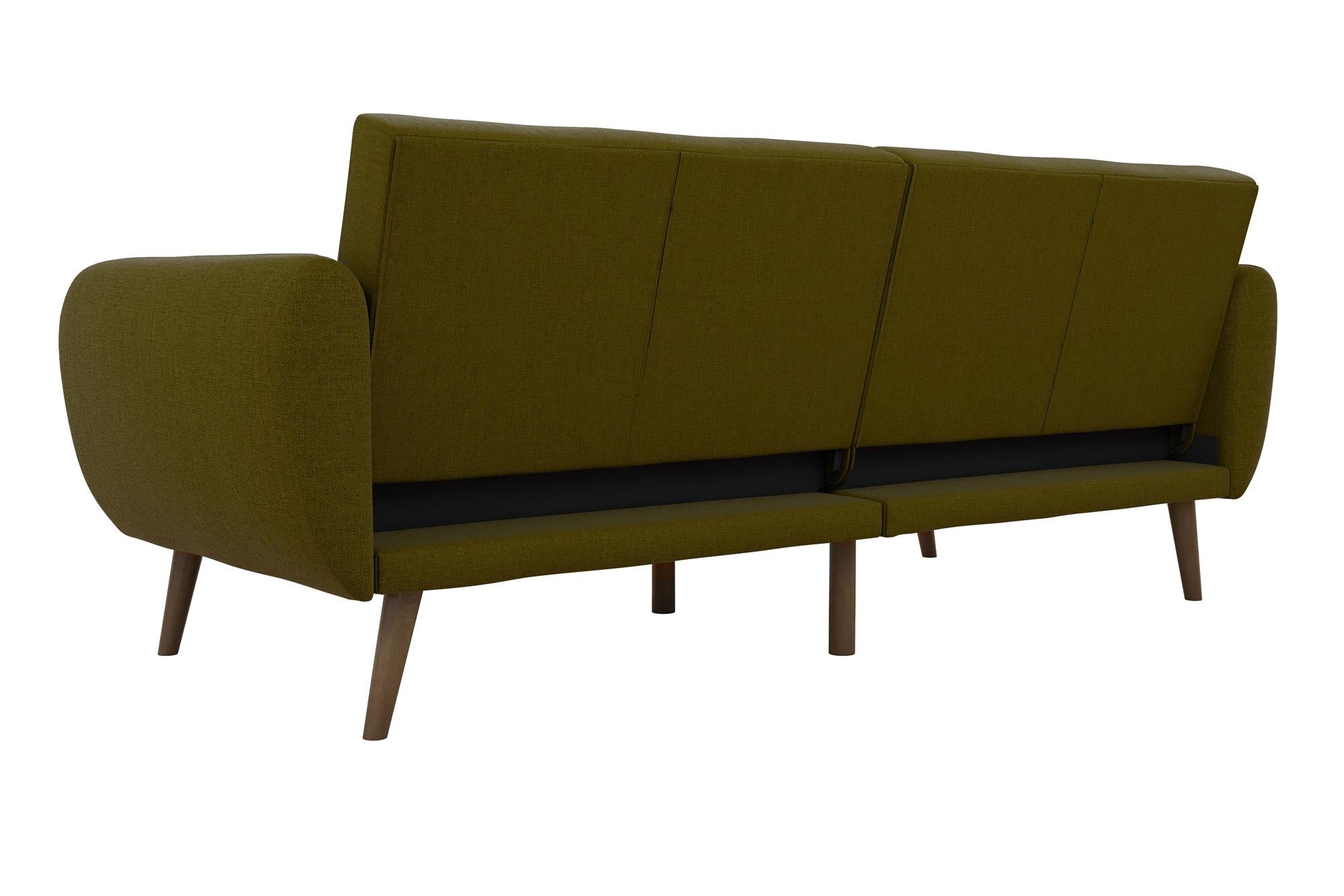 Brittany 3-seater sofa bed, green