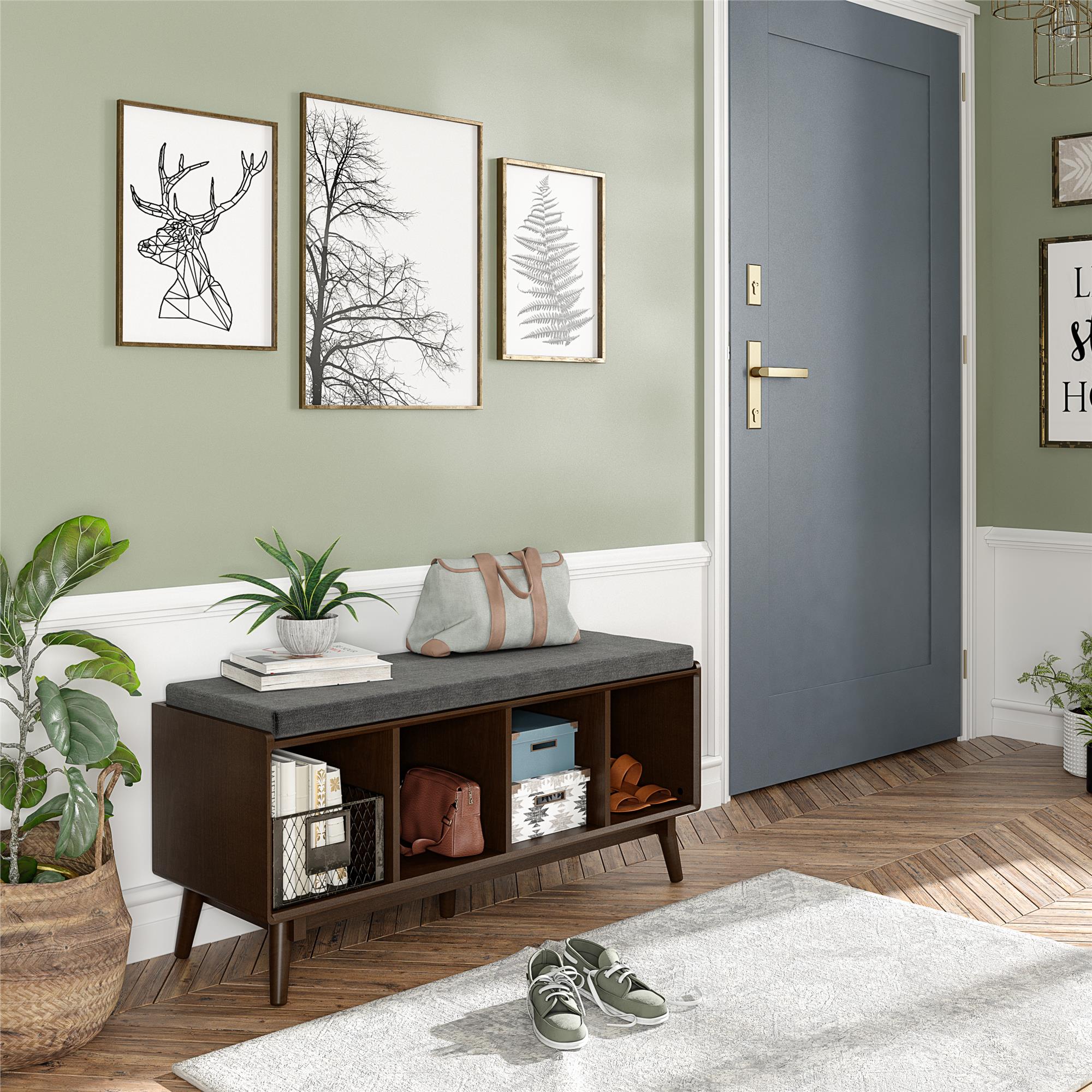 Brittany hall bench, walnut