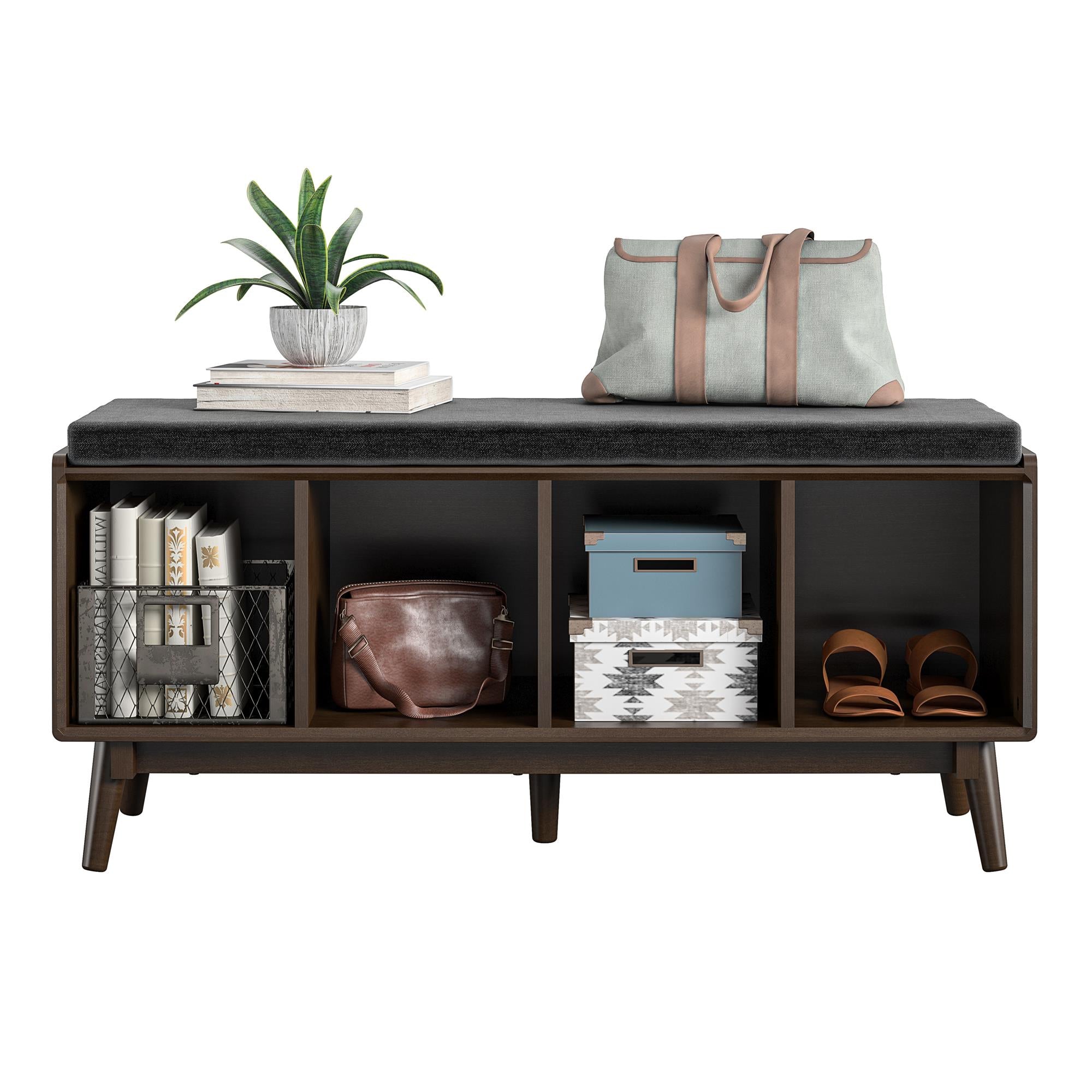 Brittany hall bench, walnut