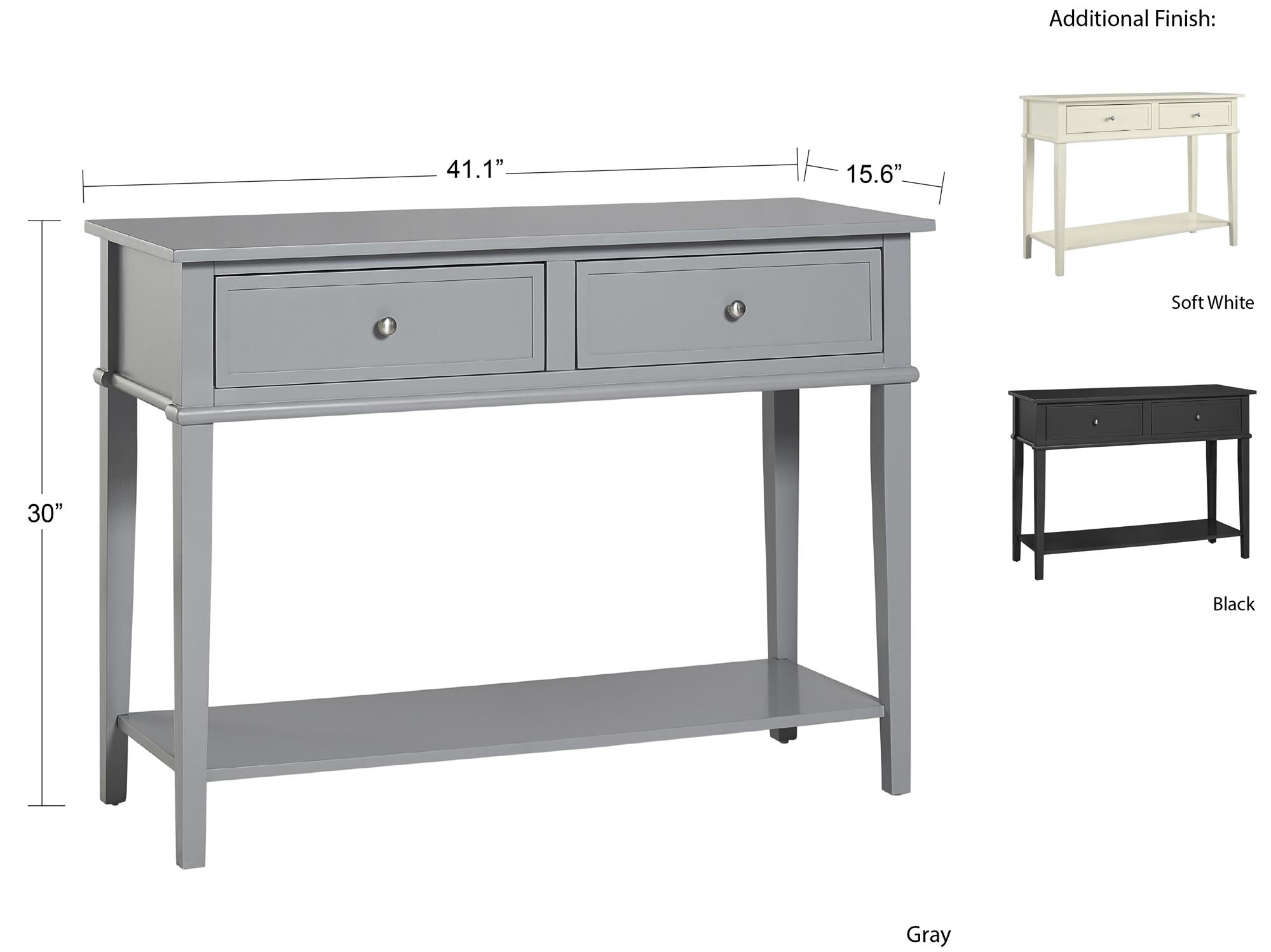 Franklin console table, grey