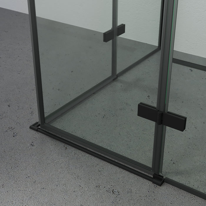 Rämen Shower Enclosure, Square, Black Profile, Clear Glass