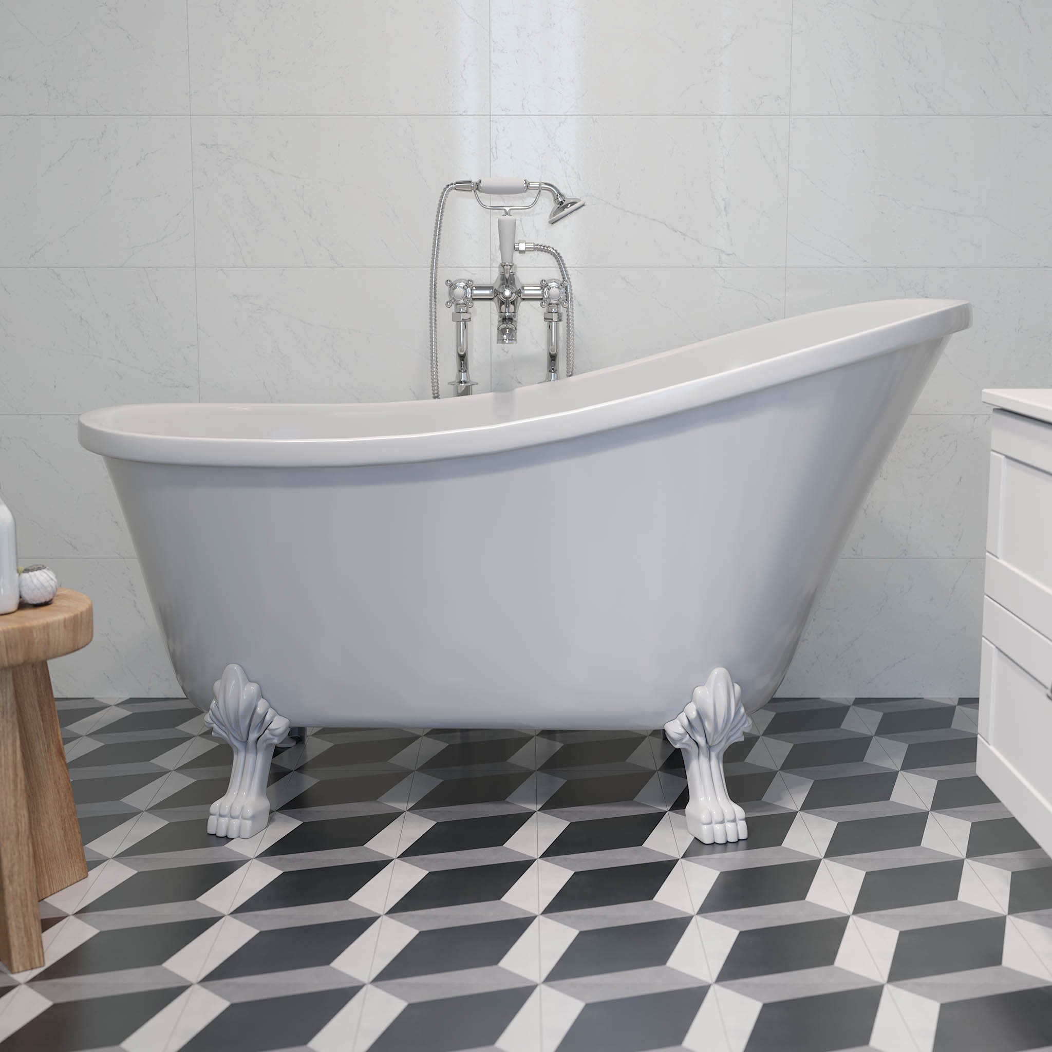 Svinkløv, Bathtub Set - Code, Brass Shiny - 160 cm