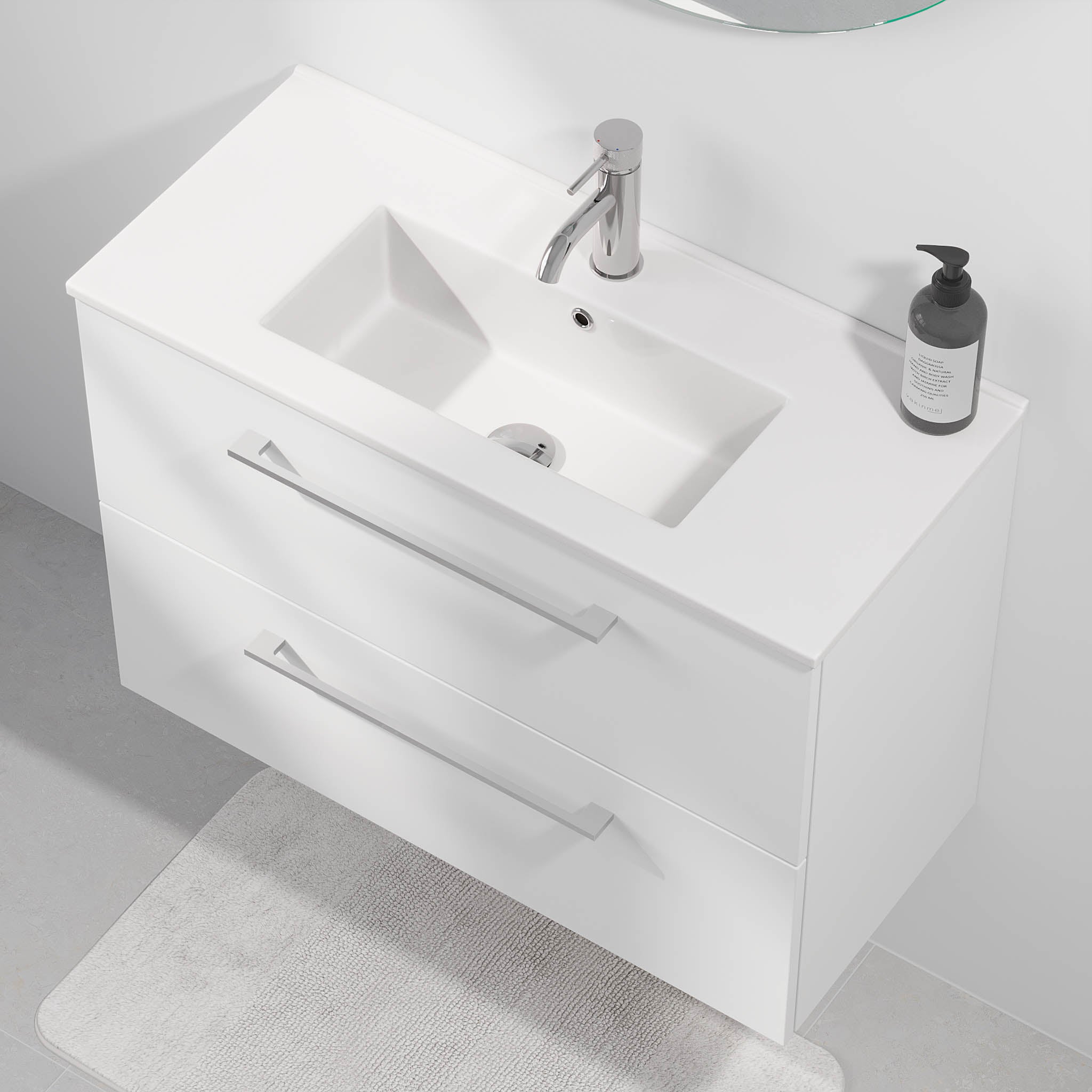 Magnor Badrumsmöbler Slimline med lådor, Mattvit