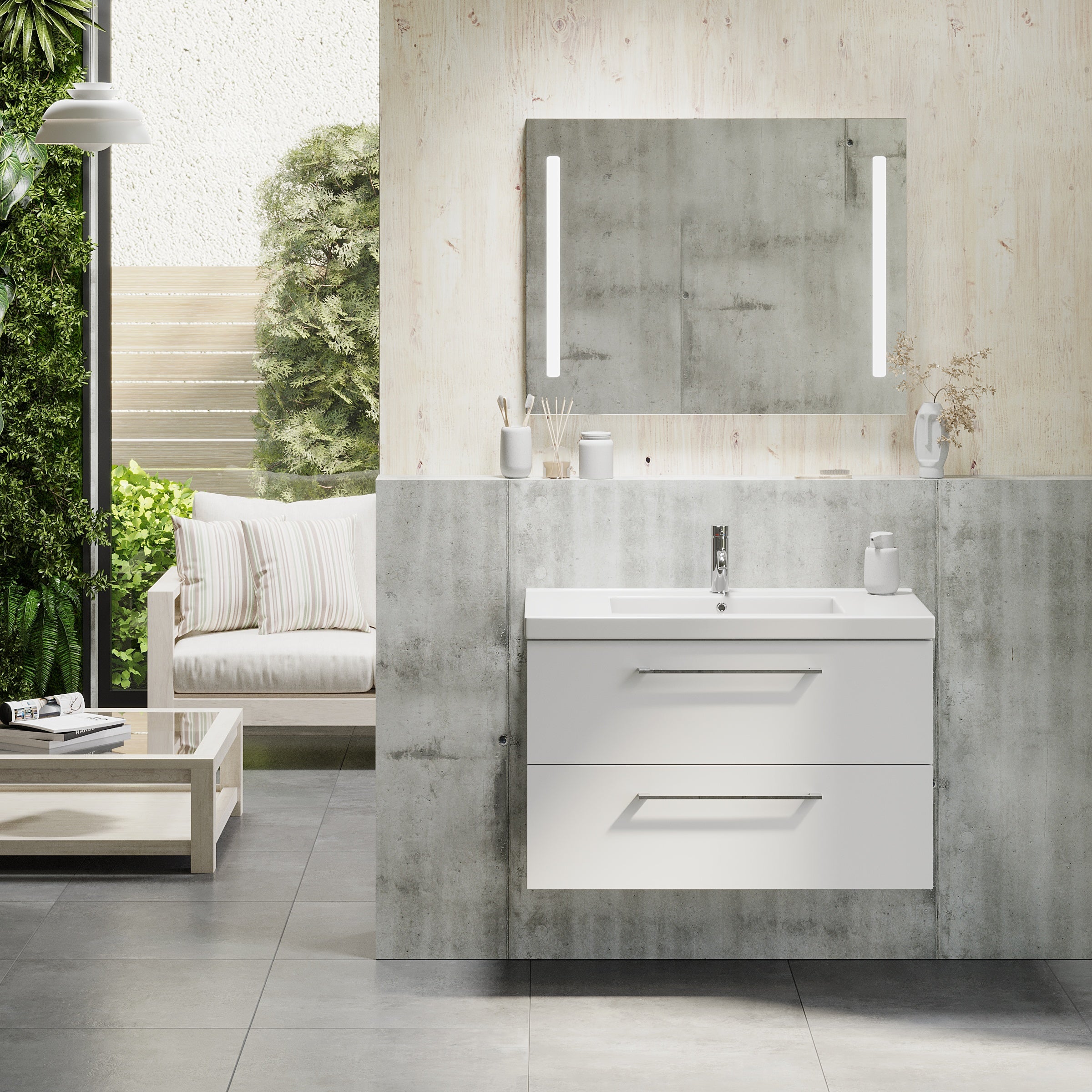 Malvik Bathroom Furniture, matt white
