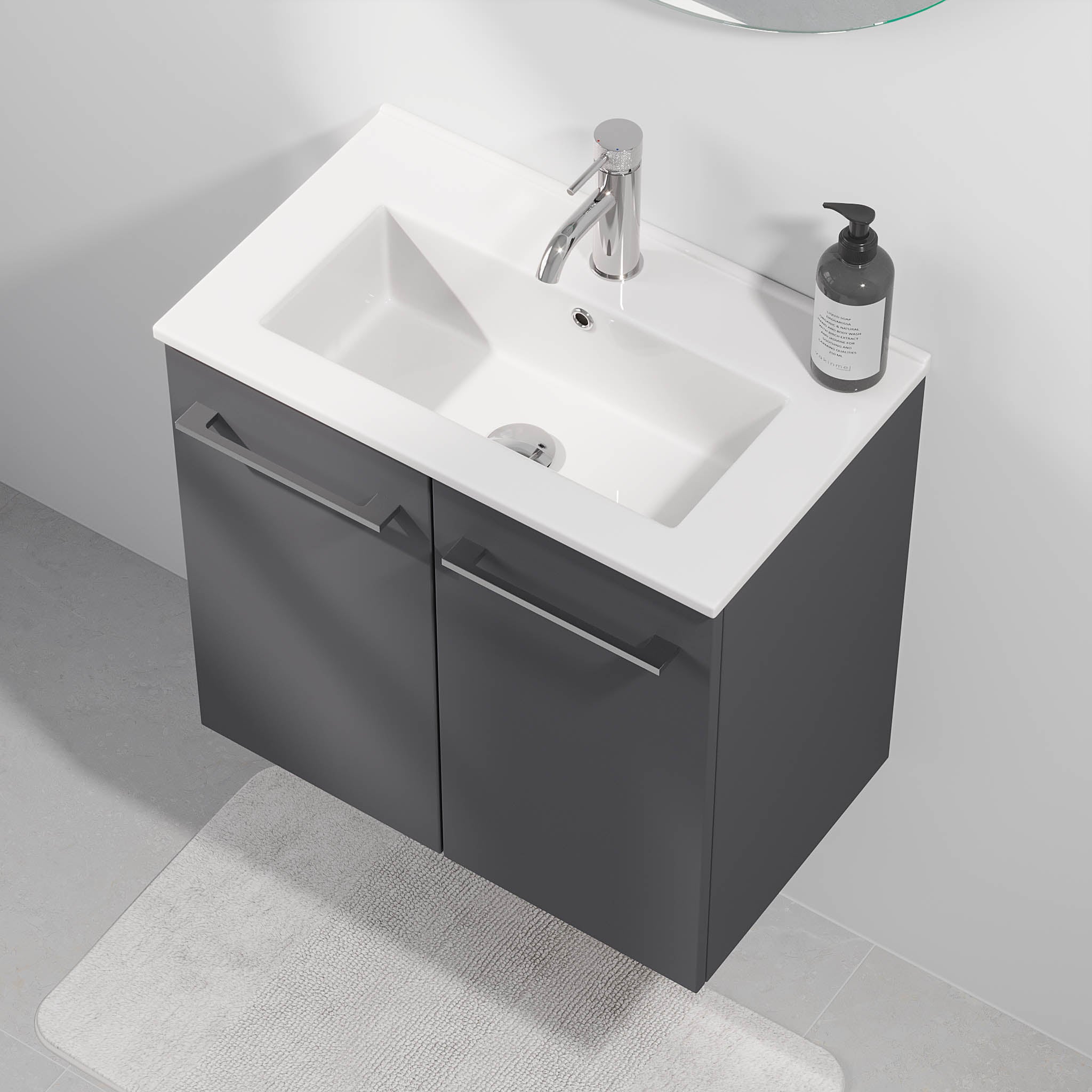 Magnor Badrumsmöbler Slimline med dörrar, Antracitgrå