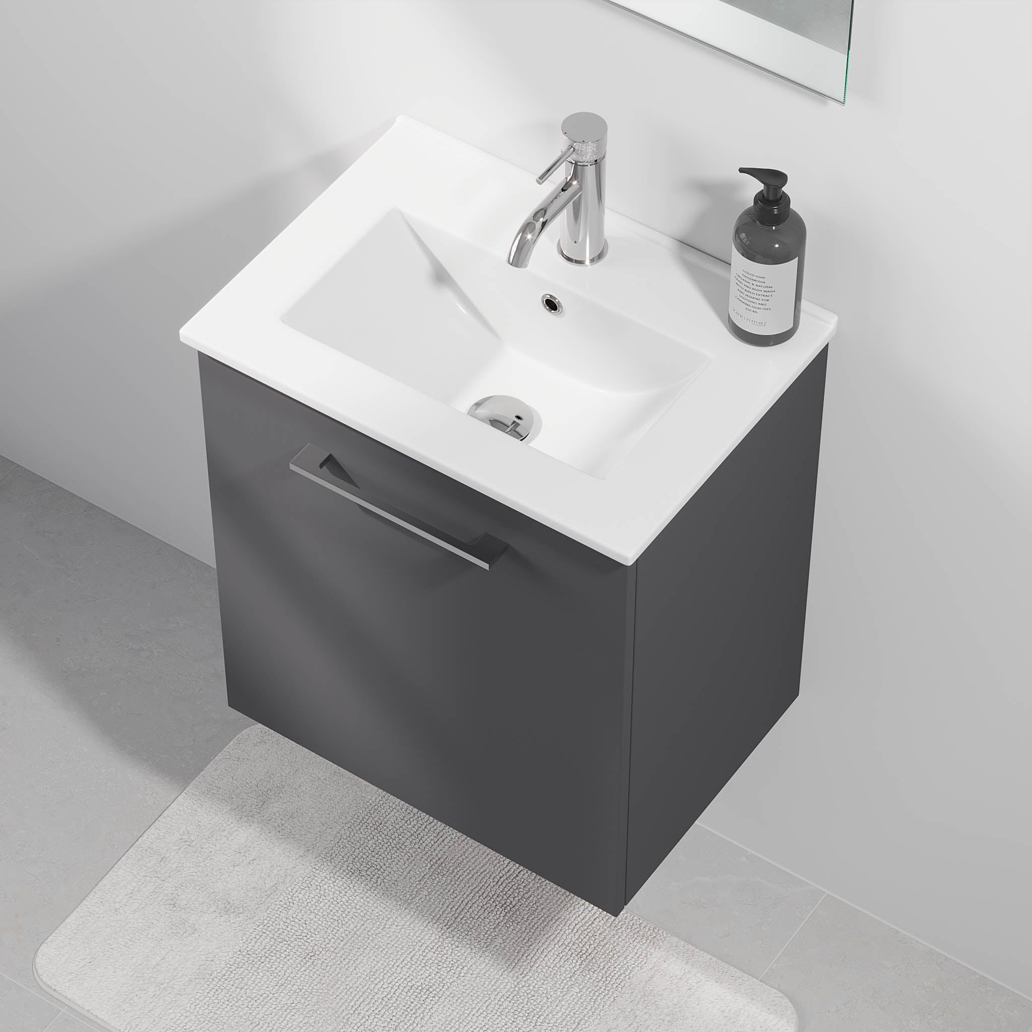 Magnor Badrumsmöbler Slimline med dörrar, Antracitgrå