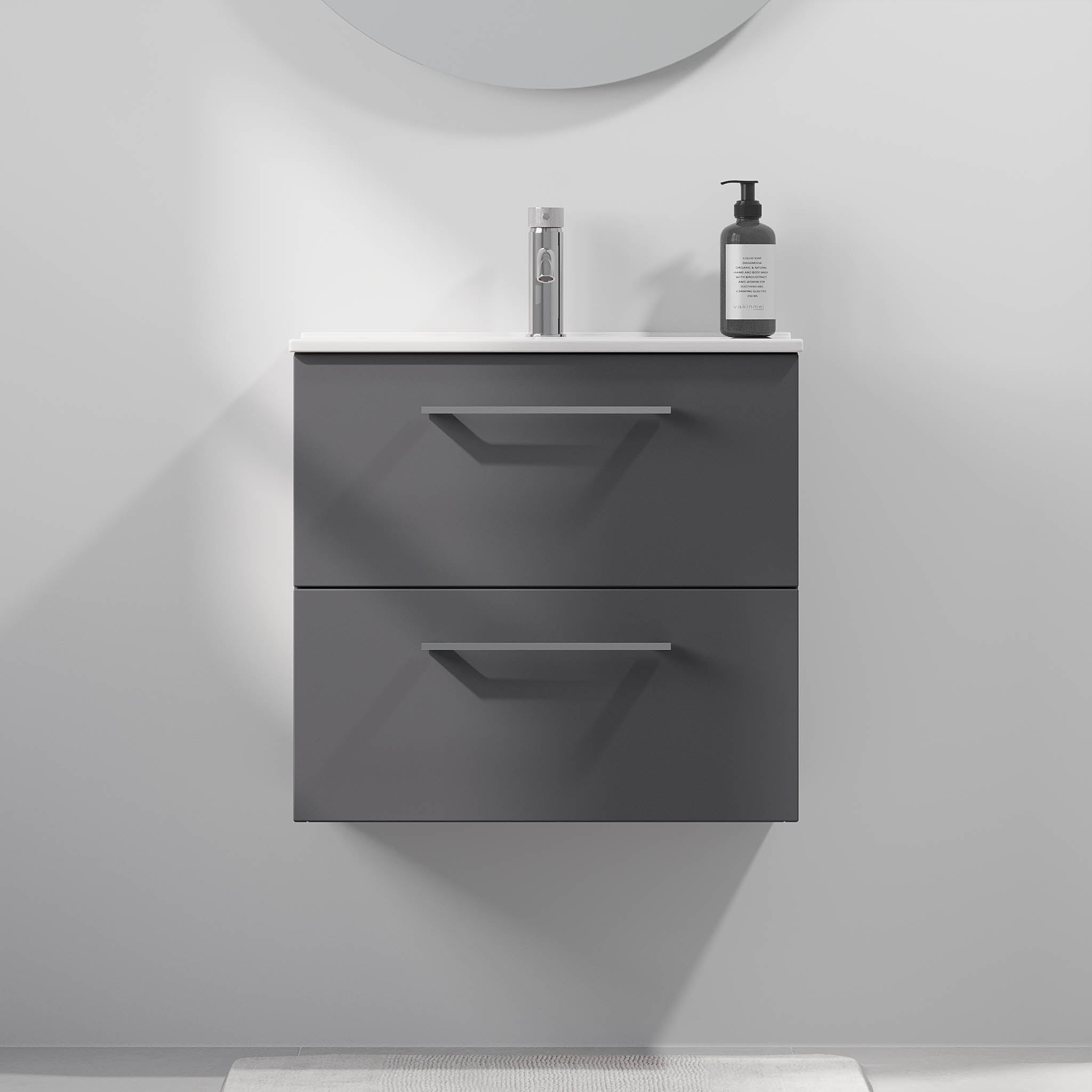Magnor Badrumsmöbler Slimline med lådor, Antracitgrå